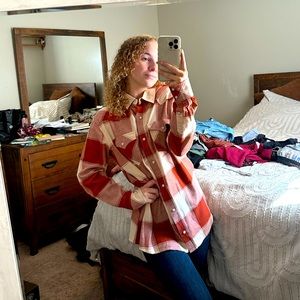 Oversized WRANGLER Pearl snap flannel